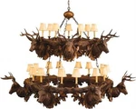 Mountain Lodge Stag Chandelier Rustic 2-TIER Design. Fixed Price $19455.00.