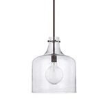 Capital Lighting One Pendant, Bronze Finish With Clear Seeded Glass. Fixed Price $204.89.