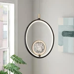 Zhouqkotl Modern Led Crystal Oval Chandelier Ceiling Light Black Gold 4.7IN. Fixed Price $28.91.