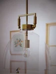 Nathan James Leigh Gold Indoor Ceiling Hanging Pendant Light With Clear Glass. Fixed Price $109.95.