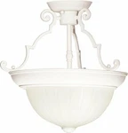 Nuvo SF76/435 Semi-flush Dome With Frosted Melon Glass, Textured White, 13-INCH. Fixed Price $80.56.