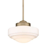 Golden Lighting 0508-M Ingalls 12"W Pendant Modern Brass / Vintage Milk Glass. Fixed Price $269.99.