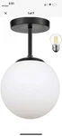 Mid Century Modern Globe Semi Flush Mount Ceiling Light Fixture, Frosted Glass W. Fixed Price $25.00.