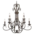 Homestead 9 Light Chandelier In Rubbed Bronze With Drip Candlesticks New. Fixed Price $75.00.
