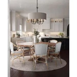 Progress Lighting 5-LIGHT Farmhouse Matte Black Chandelier With Linen Shade. Fixed Price $134.67.
