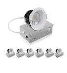 Adetu 3" Led Recessed Lights 6-PACK 5CCT Anti-glare 12W Cob Dimmable J-box White. Fixed Price $44.99.