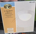 Hampton Bay 8.7 Flush Mount Ceiling Light White Finish Opal Glass Shade. Fixed Price $13.49.