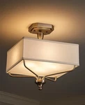 Kichler Arlo 15" Square Semi-flush Ceiling Fixture, Classic Pewter, Fabric Shade. Fixed Price $87.49.