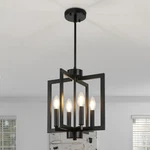 4-LIGHT Black Farmhosue Chandelier For Entryway, Dining Room Over .... Fixed Price $121.98.