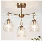 Lnc Modern 19.3 In. 3-LIGHT Plated Brass Semi-flush Mount W/ Bell Glass Shades. Fixed Price $69.69.