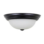 Yosemite Home Decor 2 Light Flushmount Flat Black Finish With White Glass. Fixed Price $21.00.