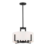 Kichler Malen 16" 4 Light Semi-flush Mount, Black/white Fabric Shade 52591BK. Fixed Price $344.99.