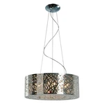ET2 E21308-10/BUL Chrome Inca 23" Crystal Drum Pendant With Led Bulbs. Fixed Price $250.00.