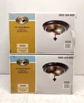 Hampton Bay 2-LIGHT 13" Bronze Flush Mount Ceiling Seeded Glass Pack Of. Fixed Price $64.90.