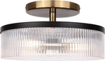 Canarm Jenner 3-LIGHT Ceiling 15" Matte Black Gold Ribbed Glass Lighting. Fixed Price $159.00.