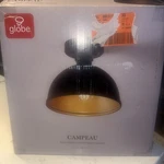 Globe Electric Tallulah 1-LIGHT Matte Black Shade And Gold Interior Flush Mount. Fixed Price $15.00.