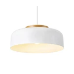 Large Pendant Lighting, 17.7 Inch Natural Wood Cap, Drum Style Adj Cord White. Fixed Price $142.88.