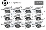 6" Inch New Construction Recessed Can Light Housing - Ic At E26 (12 Pack). Fixed Price $145.99.