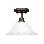 Toltec Vintage Bulb Semi-flush, Granite, 10" Frosted Crystal 280-DG-731. Fixed Price $154.00.