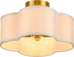 Modern 4-LIGHT Semi Flush Mount Ceiling With Gold Finish & White Shade. Fixed Price $69.99.