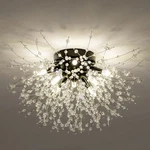 Tanlux Crystal Flush Mount Ceiling Light Fixtures, Modern Black Sputnik Firew.... Fixed Price $82.00.