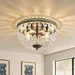 3 Lights French Empire K9 Crystal Flush Mount Chandelier Lighting Antique Cei.... Fixed Price $76.39.