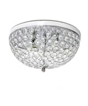 Elegant Designs Elipse 13 In. 2-LIGHT Chrome And Crystal Flush Mount, Free Ship!. Fixed Price $38.00.