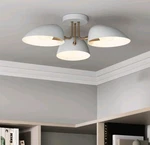 Nathan James Semi-flush Mount 24" 3-LIGHT Retro Modern Rounded Shade White. Fixed Price $85.00.