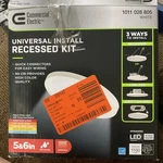 Commercial Electric 3-IN-1 Universal Installation 5/6IN White Led Recessed Light. Fixed Price $9.00.