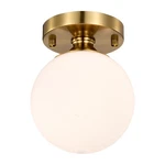 Gold Semi Flush Mount Ceiling Light 5.9" Globe Opal Glass Shade Mid-century M.... Fixed Price $57.81.