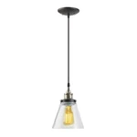 Globe 1-LIGHT Vintage Edison Hanging Oil-rubbed Bronze Pendant Glass Shade 64750. Fixed Price $33.34.