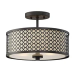 Savoy House 2-LIGHT 10" Ceiling Light, Bronze/cream Fabric M60016ORB. Fixed Price $160.00.