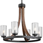 Kichler 43193 Grand Bank 6 Light 25"W Tier Candle Style - Auburn Stained. Fixed Price $1149.99.