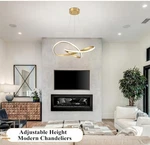 New Mccokaige 20IN. (rc) Gold Modern Chandelier Dimmable Adjustable Led's. Fixed Price $89.95.