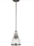 Feiss Hobson 7.5 Inch Mini-pendant Ceiling Light, Satin Nickel, P1354SN. Fixed Price $47.99.