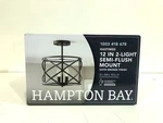 Hampton Bay Hastings 12 In. 2-LIGHT Satin Bronze Ceiling Semi-flush Mount. Fixed Price $35.95.