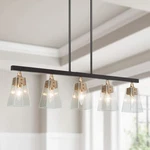 Ksana Black/gold Chandelier 5-LIGHT Modern Farmhouse 34". Fixed Price $98.95.