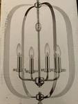 Fifth And Main Orleans 4-LIGHT Polished Nickel W/ Crystal Bobeche Pendant. Fixed Price $98.00.