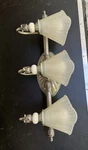 Elegant Triple Light Wall Fixture With Frosted Glass Shades. Fixed Price $50.00.
