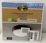 Hampton Bay 11 Exterior Led Flush Mount Light Oil Rubbed Bronze Open Box. Fixed Price $29.99.