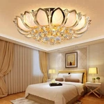23.6"K9 Crystal Chandelier Lotus Shape Ceiling Lamp Flush Mount Lighting Fixture. Fixed Price $141.29.