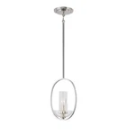One Light Nickel Up Mini Pendant By Minka-lavery 1691-613 Finish. Fixed Price $79.00.