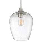 Quoizel TWE1510 Nickel Towne Single Light 10"W Pendant With Glass Shade. Fixed Price $189.99.