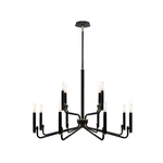 Justice Design Evolv Bedford 32" 2-TIER 12LT Chandelier, Black NSH-8184-MBBR. Fixed Price $518.40.