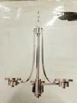 Commercial Electric 3-LIGHT Chandelier Brushed Nickel Finish 18"WX20"H. Fixed Price $39.99.