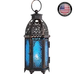 Hanging Moroccan Lantern, 11'' Vintage Candle Holder, Metal Lanterns Decorati.... Fixed Price $25.59.
