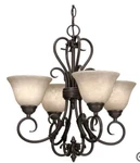 Golden Lighting Homestead 4-LIGHT Rubbed Bronze Chandelier Stone Glass. Fixed Price $229.99.