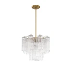 Crystorama Addis 4 Light Chandelier, Brass/tronchi Glass Clear ADD-300-AG-CL. Fixed Price $898.00.