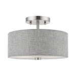 Livex Lighting 46741 Dakota 2 11"W Flush Mount Drum Ceiling - Brushed. Fixed Price $153.96.