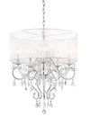 Silver Faux Crystal Hanging Celing Lamp With See Thru Shade. Fixed Price $823.99.